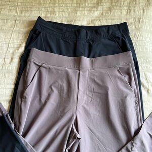2 Pairs of Women's Athleta Brooklyn Pants, navy & purple, size 12